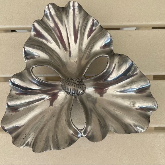Betty Barrena pewter dish signed numbered seashell three part serving tray - Picture 2 of 7